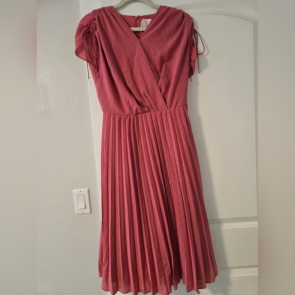 Elegant Pink Wrap Dress